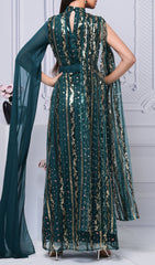 Dazzling Emerald Sequin Mesh Maxi Dress