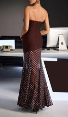 Fermintxo Chic Strapless Bandage Polka Dot Maxi Dress