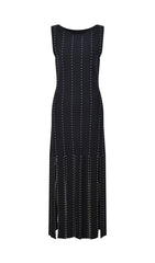 Glamorous Black Studded Fringe Bodycon Midi Dress