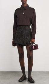 Chic Tweed Asymmetrical Mini Shirtdress