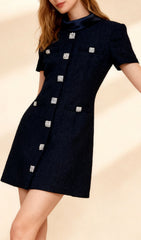 Ildri Black Tweed Mini Dress