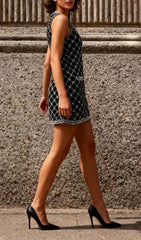 Ishmael Black Embellished Sleeveless Mini Dress