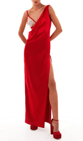 Brittnee Red Glamour Maxi Dress