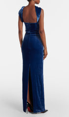 Dora Royal Blue Velvet Maxi Dress