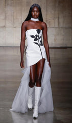 Becky White Strapless Rose Mini Gown