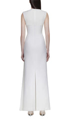 Iman Sleeveless Mock Neck Maxi Dress