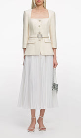 Ilayda Elegant Pleated Midi Dress