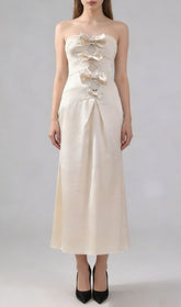 Jenielle Strapless Bow Midi Dress
