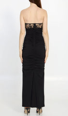Bunny Black Lace Bustier Maxi Dress