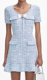Eiffel Bow Tweed Mini Dress