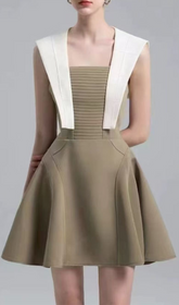 Honora Sculptural Color Block Mini Dress