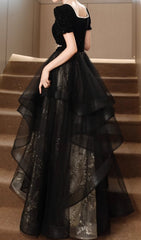 Chisuzu Black Sequin Mesh Maxi Gown