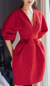 Brnice Dazzling Red Butterfly Mini Dress