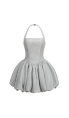 Jerrod Grey Sparkle Halter Bubble Mini Dress