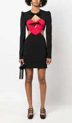 Love Struck Red Heart Cutout Mini Dress