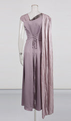 Ihsan Luxurious Mauve Ruched & Draped Maxi Dress