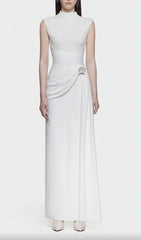 Iman Sleeveless Mock Neck Maxi Dress
