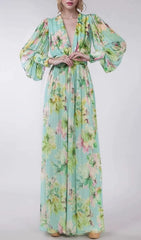 Frymet Bohemian Floral Printed Maxi Dress