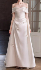 Destiny Off-Shoulder Bow A-Line Wedding Dress