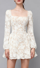 Ilithyia Romantic Lace Long Sleeve Mini Dress