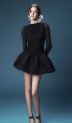 Dobie Uptown Chic Long Sleeve Lace Mini Dress