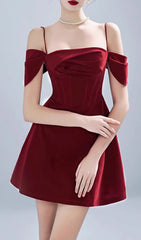 Canice Glamour Red Ruched Corset Mini Dress