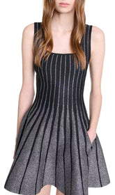 Russella Glitter Stripe Fit & Flare Dress