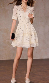 Günter Dot Romantic Heart Print Mini Dress