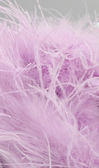 Dazzling Purple Sequin Feather One-Shoulder Mini Dress