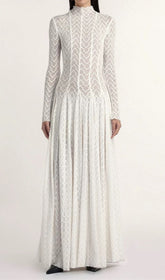 Dalise Elegant White Lace Maxi Dress