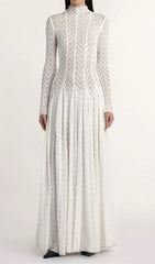 Dalise Elegant White Lace Maxi Dress