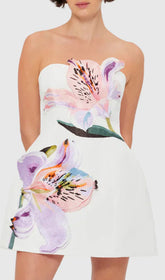 Huy White Strapless Mini Dress