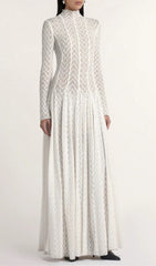 Dalise Elegant White Lace Maxi Dress