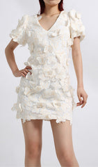 Eljah Butterfly Puff Sleeve Mini Dress