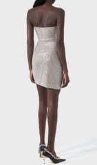 Calida Dazzling Crystal Floral Cutout Mini Dress