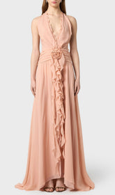 Florine Dusty Rose Halter Maxi Gown