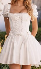 Devony White Corset Mini Dress