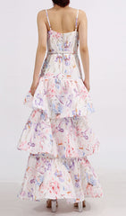 Elsinore Women's Strappy Tiered Floral Maxi Dress