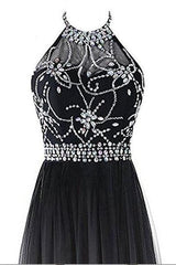 Hermoso vestido de fiesta de corte A con cuentas degradadas
