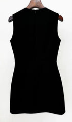 Black Butterfly Sequin Mini Dress