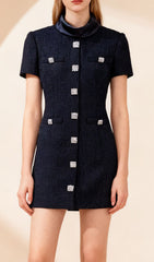 Ildri Black Tweed Mini Dress