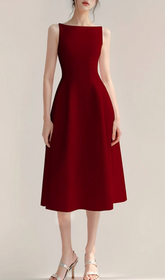 Chic Gavyn Sleeveless Boat Neck Midi Dress