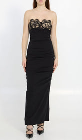 Bunny Black Lace Bustier Maxi Dress