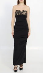 Bunny Black Lace Bustier Maxi Dress
