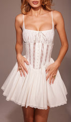 Didrika White Lace Corset Mini Dress