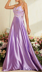 Dierk Glamorous Purple Sequin V-Neck Maxi Dress