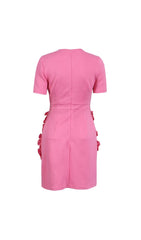 Desma Fuchsia 3D Floral Mini Dress