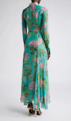Baia Vibrant Teal Floral Maxi Dress