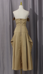 Gazelle Strapless Belted Trench Midi Dress