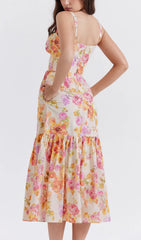 Chic Ivory Floral Midi Sundress for Women